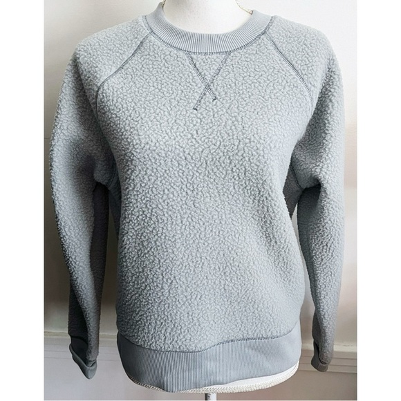Everlane • Renew Raglan Long Sleeve Fleece Sweatshirt Pale Sage - Picture 1 of 7